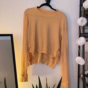 FP ONE Orange Ribbed Long Sleeve Shirt